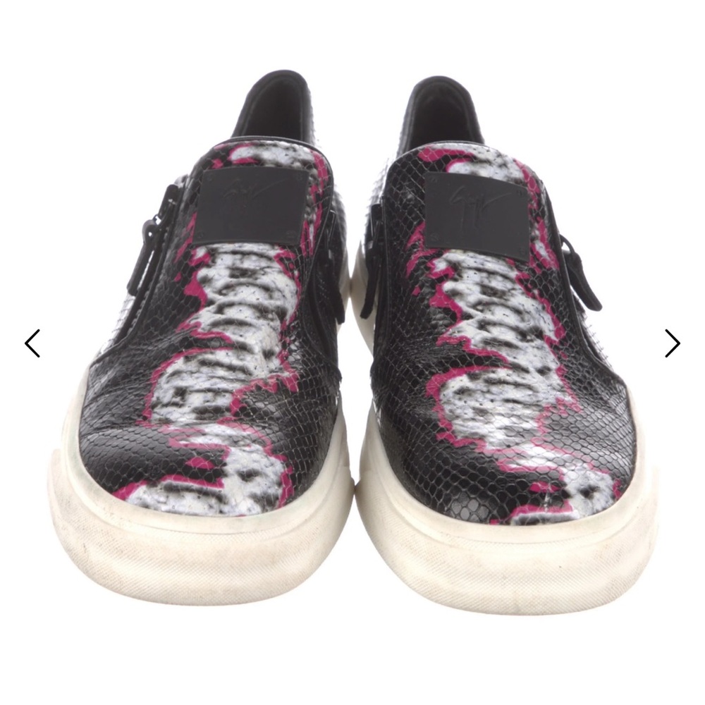 Giuseppe Zanotti Black and Pink Slip-On Sneakers